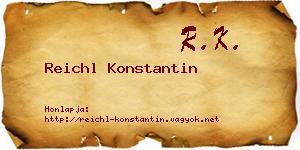 Reichl Konstantin névjegykártya